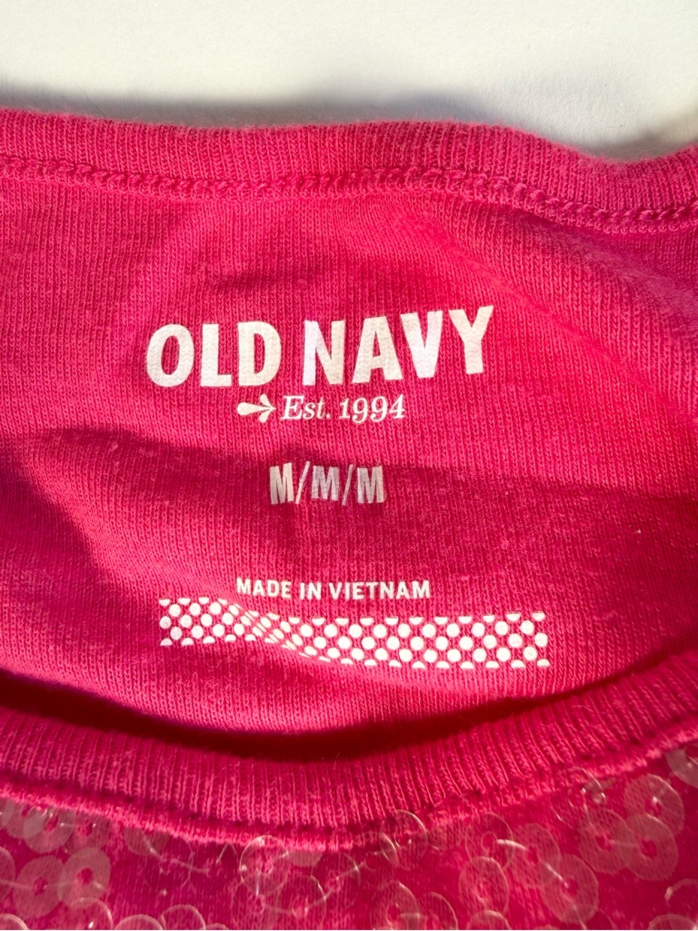 Old Navy Sequin Tank Top Fuchsia Sparkle Shell Party NYE Glam Disco Y2K Small - Picture 7 of 11
